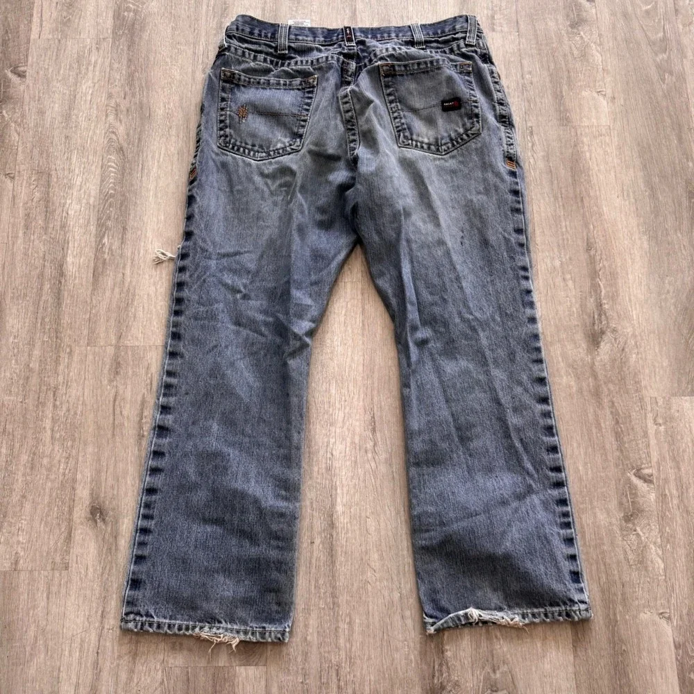 Ariat FR M4 Relaxed Boot Cut Flame Resistant Work Jeans Mens 36x30 Blue Denim